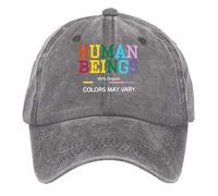 Human Beings Colors May Vary Hat, Human Rights Cap, Unisex LGBT Baseball Caps Grey