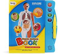 Human Body Book for Kids - Interactive Anatomy Guide with Illustrated Pages, 2 Learning Modes, Quiz and Songs, Educational Toy for Children 3+ to Learn Body Parts, Organs and How the Body Works