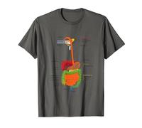 Human Body Digestive System Gastrointestinal Tract Anatomy T-Shirt, Men, Asphalt Grey, Medium