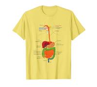 Human Body Digestive System Gastrointestinal Tract Anatomy T-Shirt, Men, Lemon Yellow, Medium