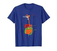 Human Body Digestive System Gastrointestinal Tract Anatomy T-Shirt, Men, Royal Blue, Medium