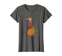 Human Body Digestive System Gastrointestinal Tract Anatomy T-Shirt, Women, Asphalt Grey, Medium