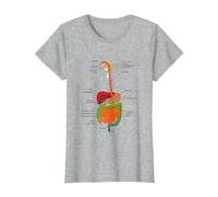 Human Body Digestive System Gastrointestinal Tract Anatomy T-Shirt, Women, Heather Grey, Medium