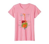 Human Body Digestive System Gastrointestinal Tract Anatomy T-Shirt, Women, Pink, Medium