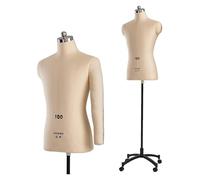 Human Body Drawing Mannequin Male Dress Form Mannequin Pinnable Mannequin Body Torso with Soft Arms, for Sewing Clothes, Adult Full Size(White,82#)