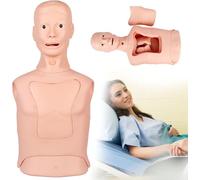 Human Body Model Endotracheal Intubation Gastric Tube Model, Multifunctional Training Manikin Advanced Nasogastric Tube and Trachea Care Model for Nurse Teaching