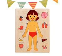 Human Body Puzzle Toy - 22.8 Cm Cognitive Science Learning Tool | Wood Multi Layered Anatomy Puzzle | Perfect Children's Skeleton Internal Organs ņes Early Education School Home Use
