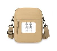 Human Body Structure Skeleton Crossbody Bag Cell Phone Purses Handbag Shoulder Mini Bag