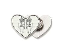 Human Body Structure Skeleton Heart Metal Pin Brooch Clip Love