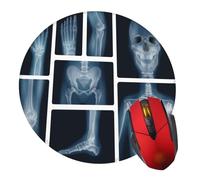Human Bones X Ray Mouse Pad with Non Slip Rubber Base Round Desk Pads Mousepad Mouse Mat for Computer Office Desk Accessories