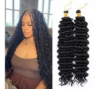 Human Braiding Hair for Boho Braids 3 Bundles 150g 24Inch Water Wave Human Hair Braiding Hair 12A Brazilian Virgin No Weft Hair Extensions for Bohemian Knotless Braids Bulk Human Hair for Braiding