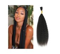 Human Braiding Hair for Boho Braids Kinky Straight Bulk Hair Extensions 50g/Bundles No Weft(16 16 16 inches)