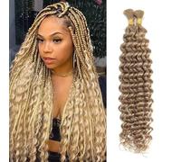 Human Braiding Hair for Boho Braids Virgin Hair Weave 100g Unprocessed Human Hair Bundles Human Hair Extensions (27#, 24")