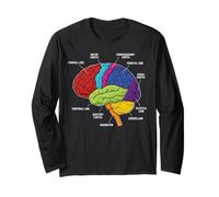 Human Brain Anatomy Neuroscience Labeled Cortex Lobes Long Sleeve T-Shirt