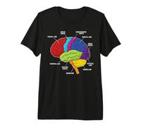 Human Brain Anatomy Neuroscience Labeled Cortex Lobes Premium T-Shirt