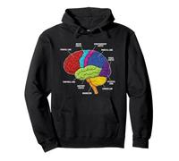 Human Brain Anatomy Neuroscience Labeled Cortex Lobes Pullover Hoodie