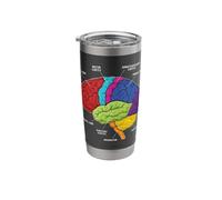 Human Brain Anatomy Neuroscience Labeled Cortex Lobes Stainless Steel Insulated Tumbler