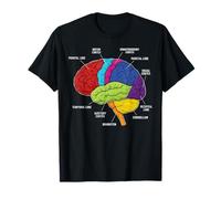 Human Brain Anatomy Neuroscience Labeled Cortex Lobes T-Shirt