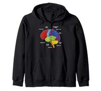 Human Brain Anatomy Neuroscience Labeled Cortex Lobes Zip Hoodie