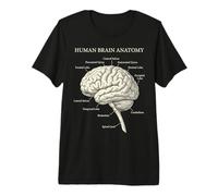Human Brain Anatomy Neuroscience Labeled Diagram Premium T-Shirt