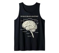 Human Brain Anatomy Neuroscience Labeled Diagram Tank Top