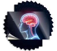 Human Brain in Profile with Glowing Lights. Decals Man Cave Accessories Self Adhesive | Love Garage Vinyl Sticker Pack for Interior(12X18CM)