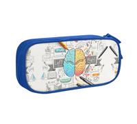 Human Brain Large Capacity Double Layer Pencil Case,Customizable Full Print Polyester Fabric Organizer-School, Office, Travel Makeup Pouch