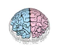 (Human Brain) Print Double Layer Waterproof Shower Cap for Long Hair - Reusable Bath Hair Protection with Elastic Band for Women Travel.