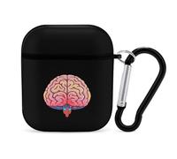 Human Brain Print Earphone Case Cover Compatible with AirPods 1&2 Shockproof Bluetooth Headset Case Black-style