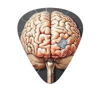 Human Brain Print Guitar Picks 12-Pack - Assorted Thickness Picks (0.46 mm, 0.71 mm, 0.96 mm) with Storage Box & Assorted Unique Design for Acoustic, Electric, Bass, and Ukulele Players