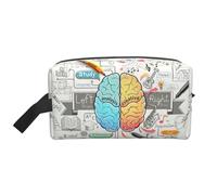 Human Brain Print Travel Toiletry Bags Hanging Makeup Bag Large Capacity Versatile Organizer for Women Men