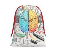 Human Brain Printed Christmas Drawstring Gift Bags For Decorating Christmas Trees Staircases And Porches Party Favors Wedding Decor & Holiday Packaging 3 Sizes