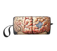 Human Brain Printed Makeup Bag Simple Travel Cosmetic Bags Waterproof Cosmetic Case Toiletry Bag Organizer for Women Mom Girls
