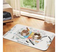 Human Brain Printed Pet Bowl Mats, Non-Slip And Tasteless Dog And Cat Feeding Mats