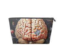 Human Brain Printed Travel Cosmetic Bags with Silver Zipper Makeup Organizer Cosmetic Case Toiletry Bag for Women Mom Girls