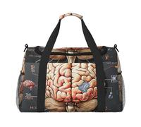 Human Brain Printed Travel Duffle Bag for Men Women Large Sport Gym Bag Handbag with Shoulder Strap for Travel Weekend Fishing Hunting