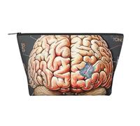 Human Brain Prints Trapezoid Makeup Bag Travel Cosmetic Organizer with Foam Padding for Gym, Office, and Weekend Trips