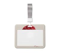 Human Brain Red Hearts Sliding Id Badge Holder Hard Plastic Work Card Case Name Tag Protector for Nurses Office