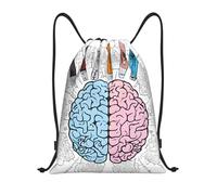 Human Brain Title: Lightweight Drawstring Duffel Bag â€“ Water-Resistant Foldable Gym Sack with Adjustable Shoulder Strap, Ideal for Sports, Yoga, Travel and School