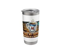 Human Brewed Coffee Enthusiast Statement Stainless Steel Insulated Tumbler