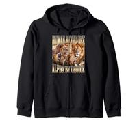 Human By Chance Alpha By Choice Alpha Male Lion Funny Zip Hoodie