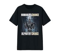 Human by Chance Alpha by Choice Cool Funny Alpha Wolf Meme T-Shirt