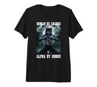Human by Chance Alpha by Choice Funny Alpha Wolf Werewolf Premium T-Shirt