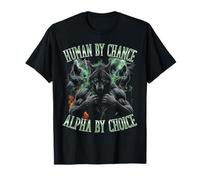 Human By Chance, Alpha By Choice Funny Bootleg Sigma Wolf T-Shirt