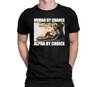 Human by Chance Alpha by Choice Funny Werewolf Wolf Meme Men's T-Shirt, black, 3XL