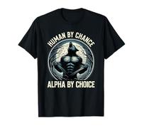 Human By Chance Alpha By Choice Funny Wolf Meme T-Shirt