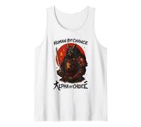 Human by Chance Alpha by Choice Japanese Warrior Wolf Tank Top