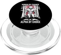 Human By Chance Alpha By Choice Wolf Vintage 90s Goth PopSockets PopGrip for MagSafe