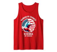 Human By Chance Sigma By Choice Wolf Men And Women Vintage Tank Top