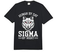 Human by Day Sigma by Night Wolf Howling Wildlife Animal Comfort Colors Adult Heavyweight T-Shirt